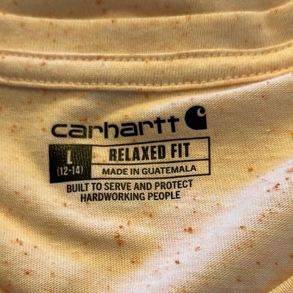 Carhartt Cotton Blend Women's Light Peachy Pink V-Neck Long Sleeve T-Shirt Top - Picture 10 of 11